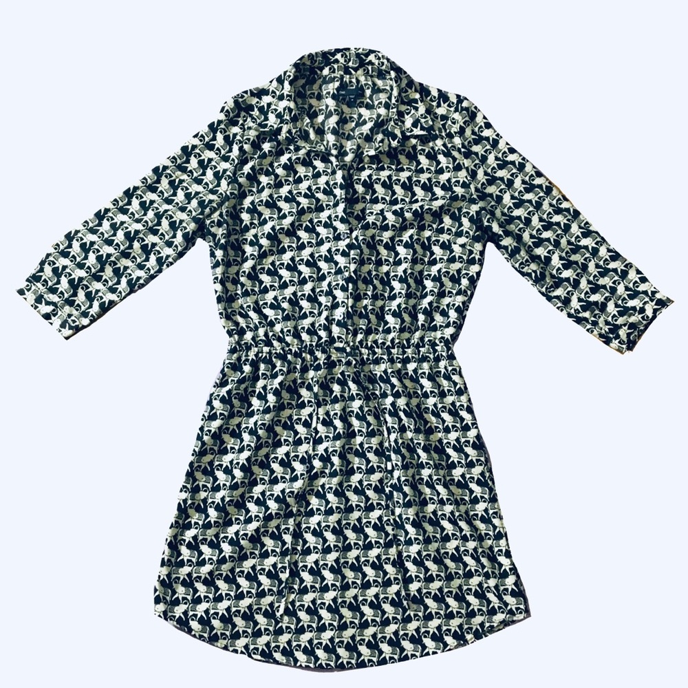 Gap Elephant adorned shirt dress with waist tie